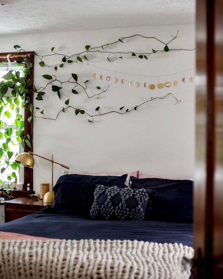 Moon Phases Hammered Brass Garland