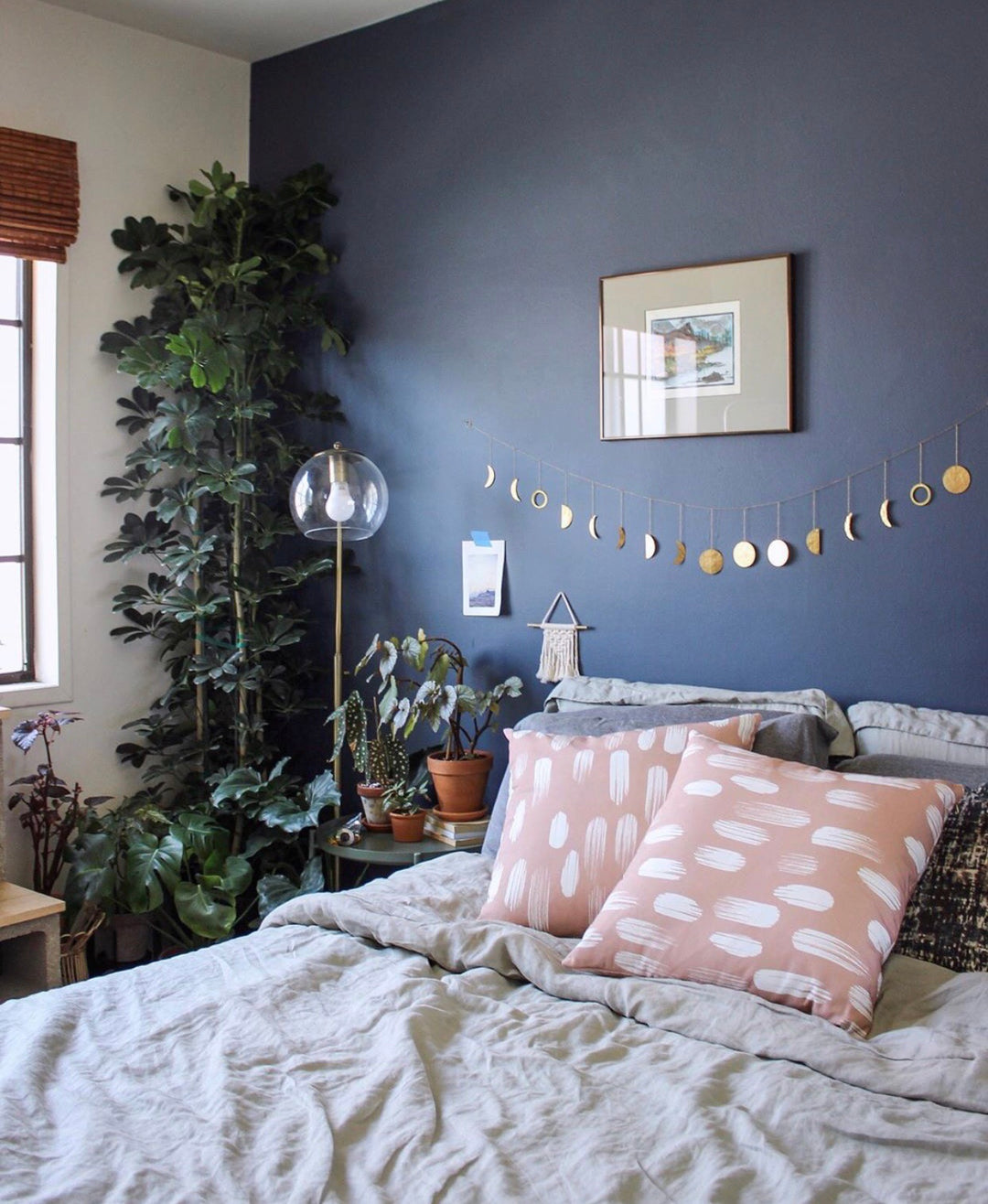 Moon Phases Hammered Brass Garland