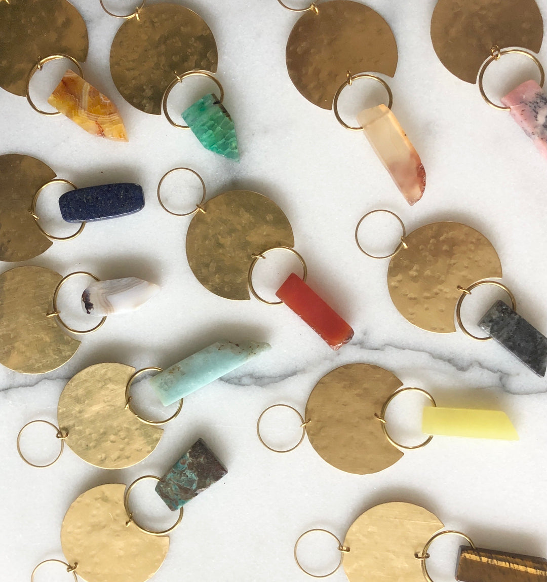 Gemstone Moon Drop Ornament