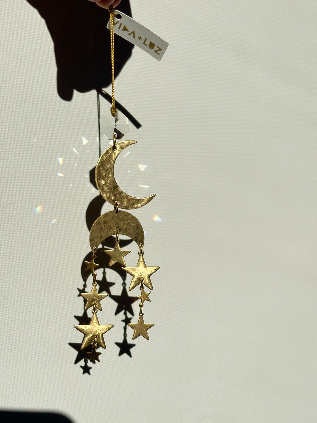 Moon and Stars Sun Catcher | Handmade Crystal Light Catcher