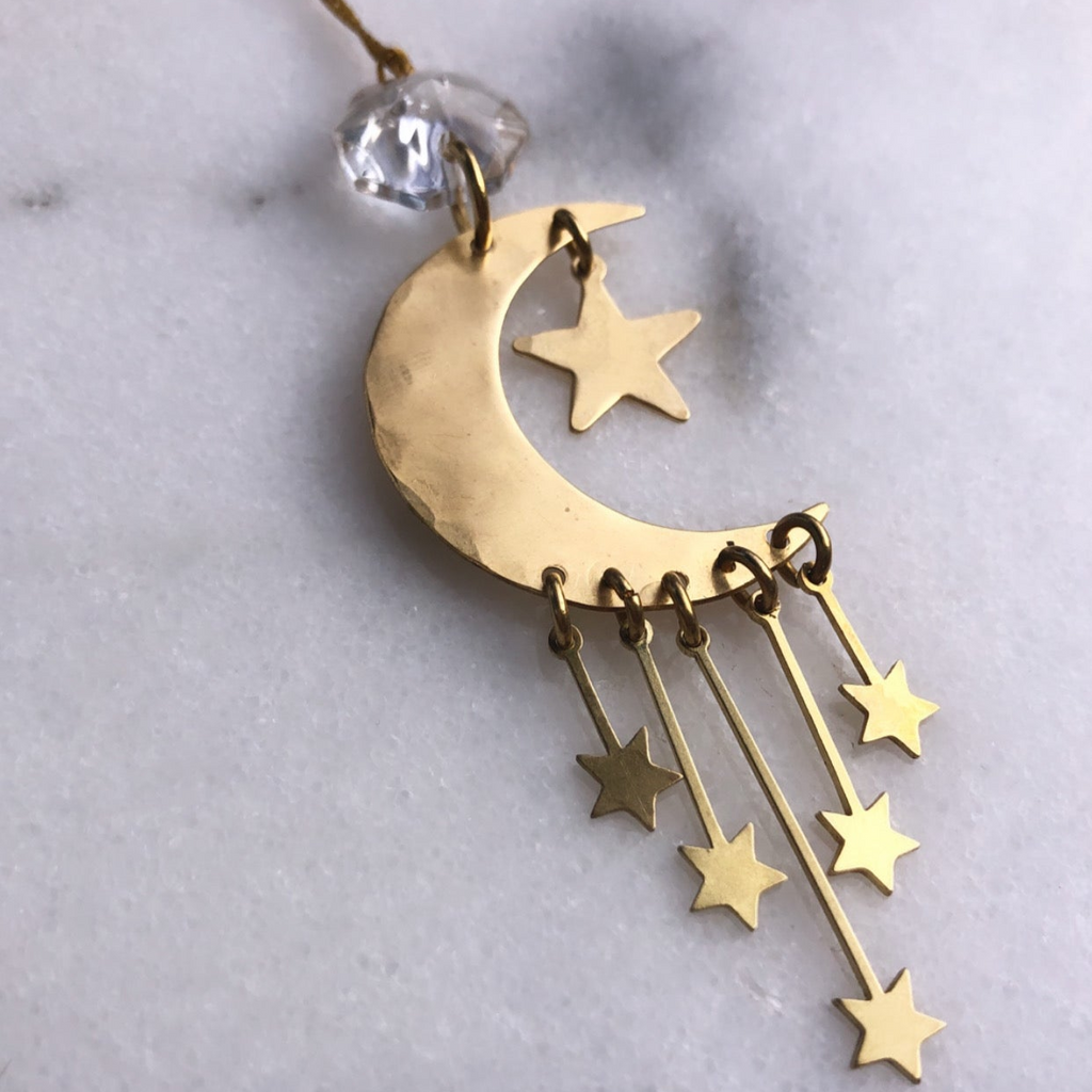 Guiding Star Ornament With Vintage Glass Crystal