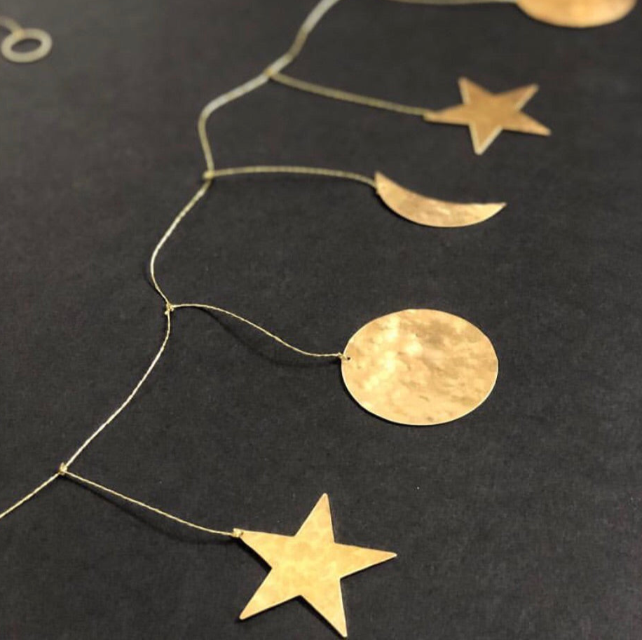 Galaxy Hammered Brass Garland