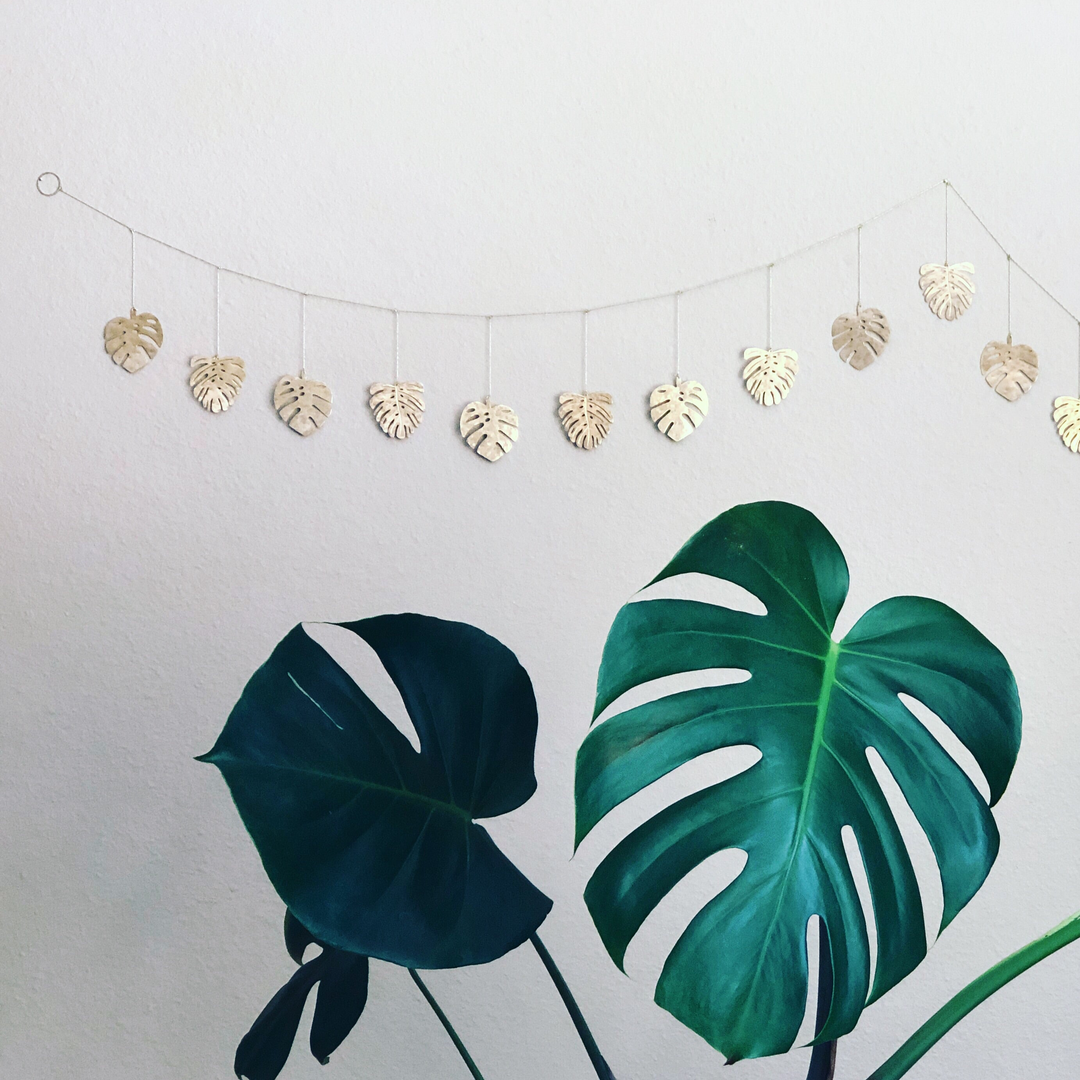 monstera garland Monstera Hammered Brass Garland – Vida + Luz