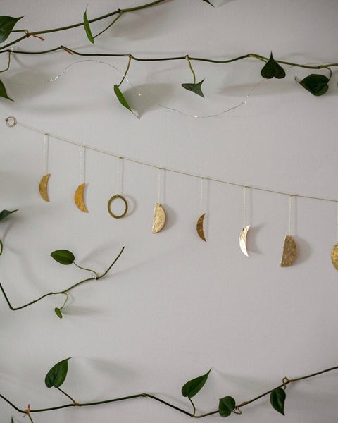 Moon Phases Hammered Brass Garland – Vida + Luz