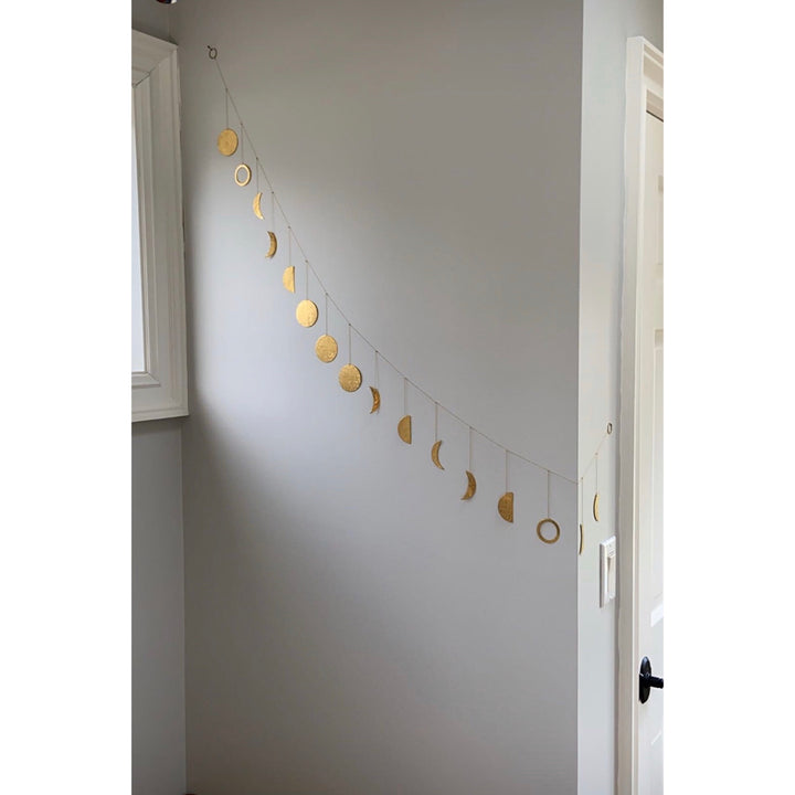 Moon Phases Hammered Brass Garland