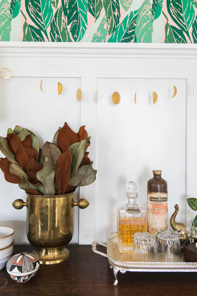 Moon Phases Hammered Brass Garland